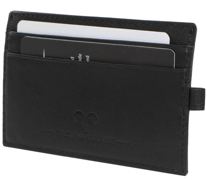 Magid Magid - Jack Abrahams Goat Nappa Leather Card Case Wallet Black: Black - 4" H x 1" D x 5" L