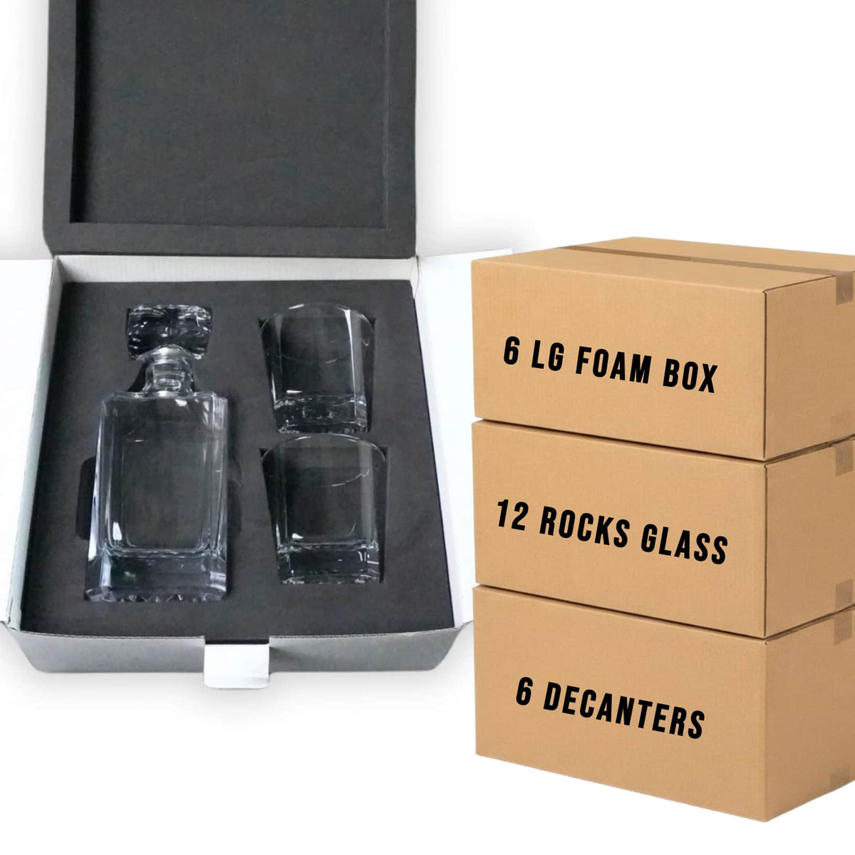 MakerFlo MakerFlo - 2 Glass Decanter Set: Case of 6 Sets