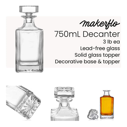 MakerFlo MakerFlo - 2 Glass Decanter Set: Case of 6 Sets