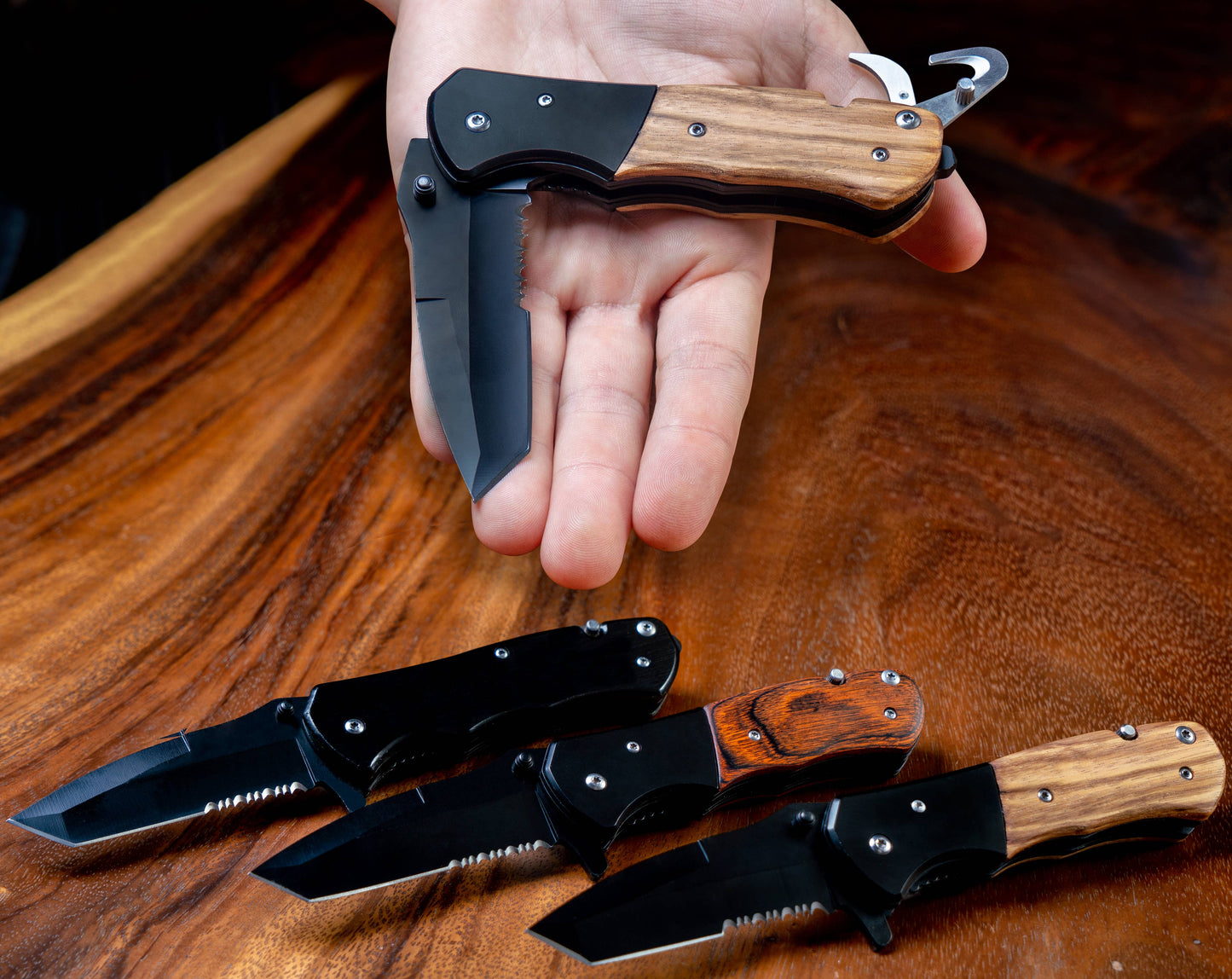 MakerFlo MakerFlo - Pocket Knife, Folding Knife, Hunting Knife, Tactical Knife: Black