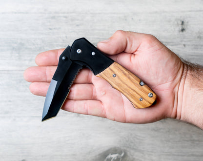 MakerFlo MakerFlo - Pocket Knife, Folding Knife, Hunting Knife, Tactical Knife: Black