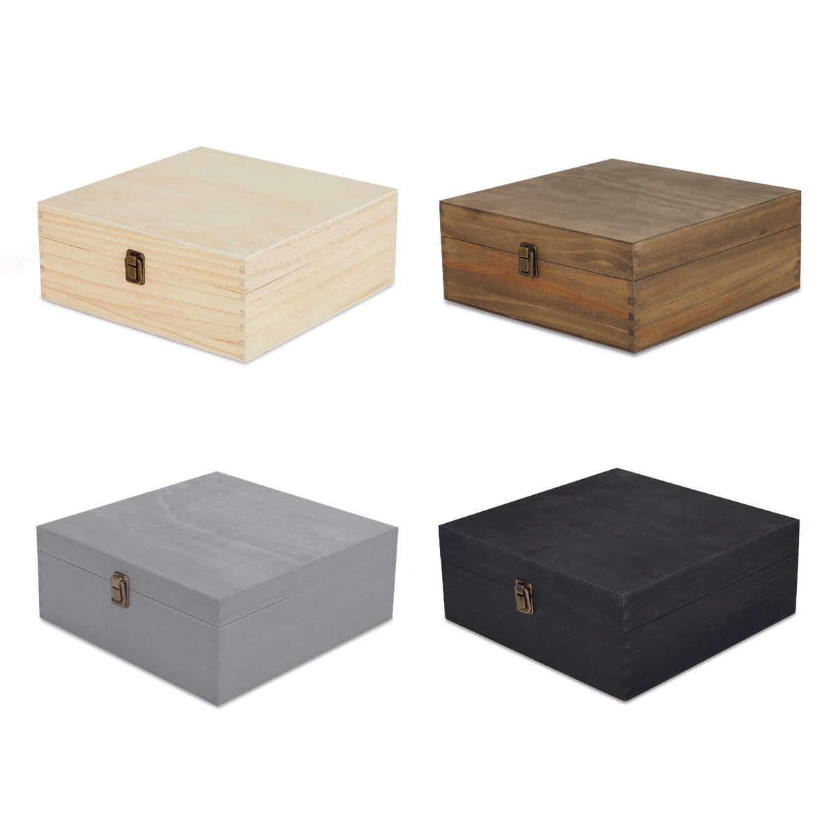 MakerFlo MakerFlo - Wood Memory Boxes, Large: Ebony (Black) / Case of 6