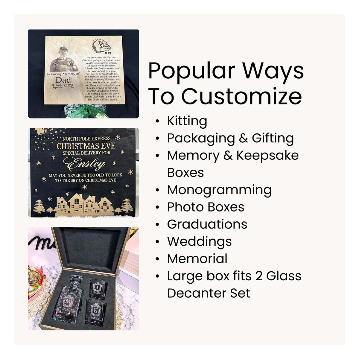 MakerFlo MakerFlo - Wood Memory Boxes, Large: Ebony (Black) / Case of 6