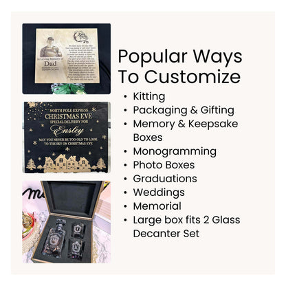 MakerFlo MakerFlo - Wood Memory Boxes, Large: Ebony (Black) / Case of 6