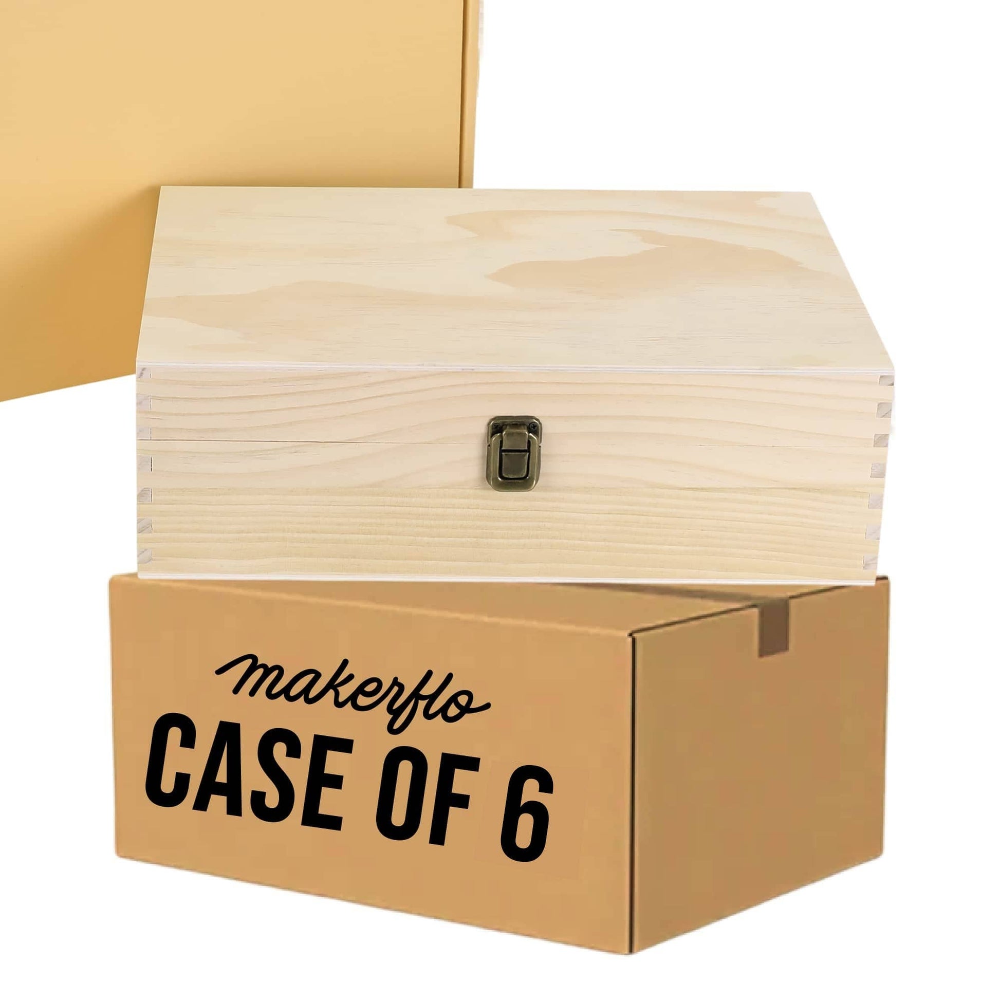 MakerFlo MakerFlo - Wood Memory Boxes, XL: Dark Walnut / Case of 6