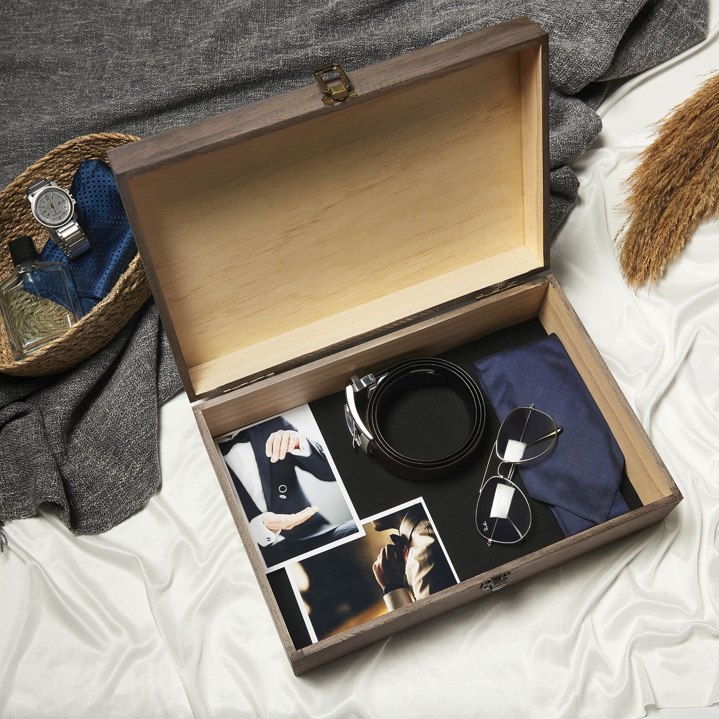 MakerFlo MakerFlo - Wood Memory Boxes, XL: Dark Walnut / Case of 6