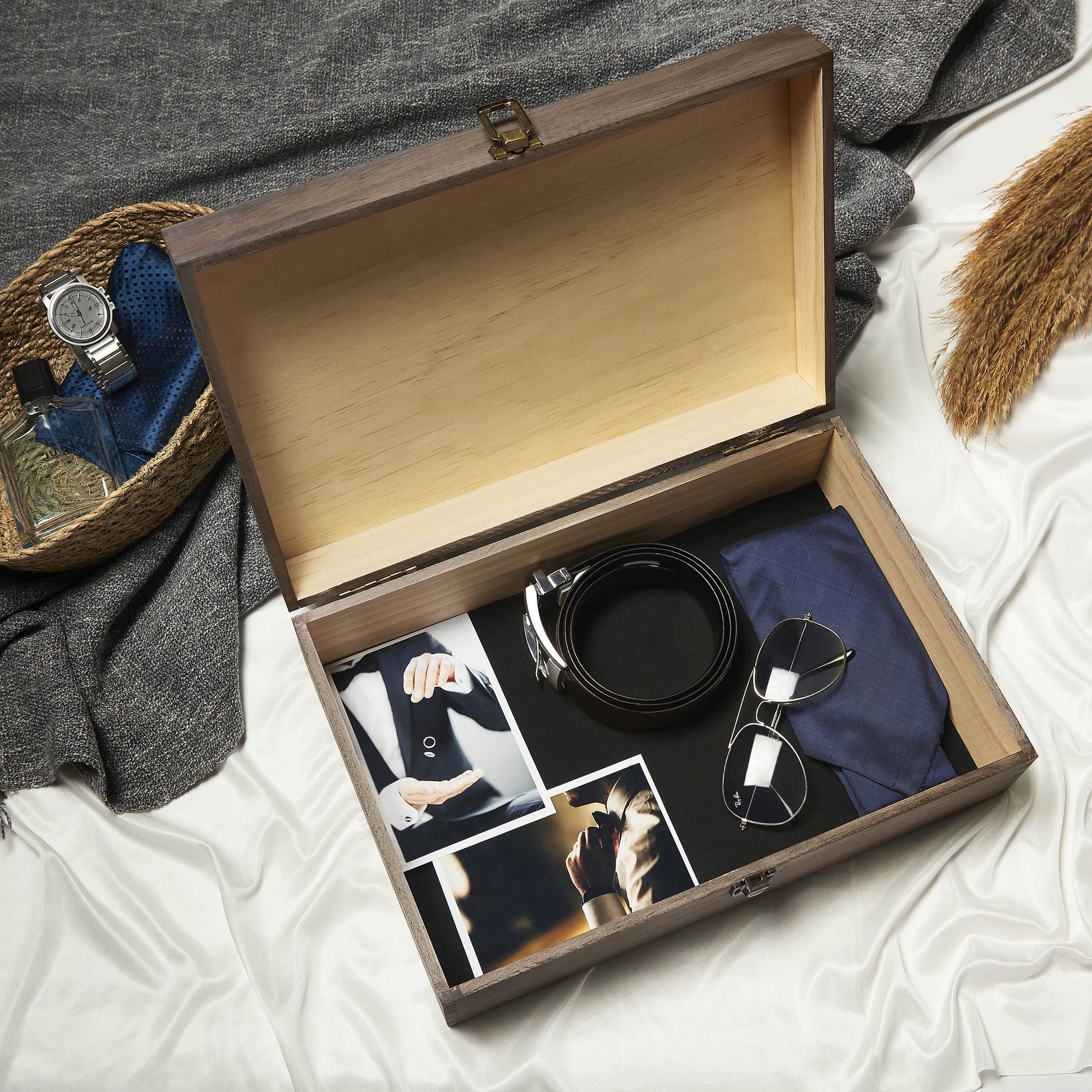 MakerFlo MakerFlo - Wood Memory Boxes, XL: Dark Walnut / Case of 6