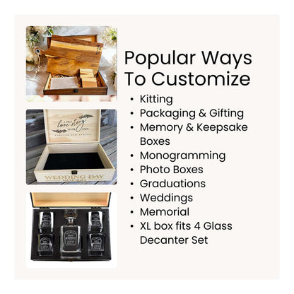 MakerFlo MakerFlo - Wood Memory Boxes, XL: Dark Walnut / Case of 6
