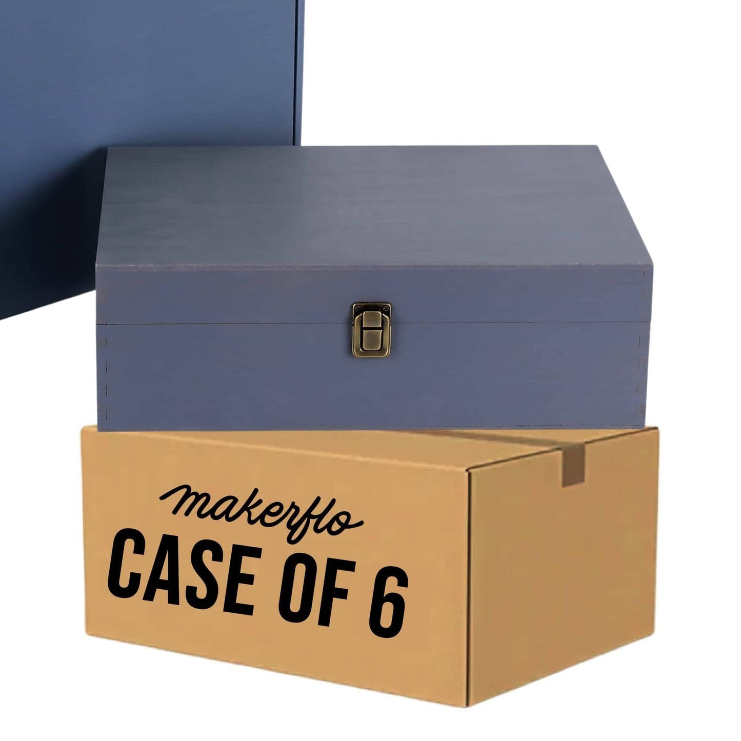 MakerFlo MakerFlo - Wood Memory Boxes, XL: Dark Walnut / Case of 6