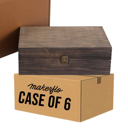 MakerFlo MakerFlo - Wood Memory Boxes, XL: Dark Walnut / Case of 6