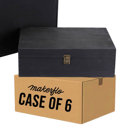 MakerFlo MakerFlo - Wood Memory Boxes, XL: Ebony / Black / Case of 6