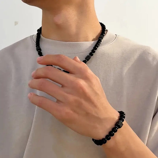 Man Up 2 Pc. Volcanic Cube Necklace