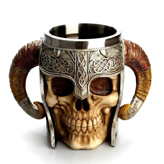 Man Up Beer Stein Viking Skull Beer Mug