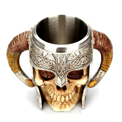 Man Up Beer Stein Viking Skull Beer Mug