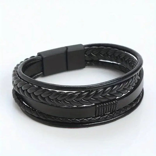 Man Up Bracelet Bracelet 4 - Multistrand Braided Leather