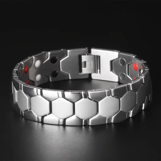 Man Up Bracelet Magnetic Energy Bracelet - Silver