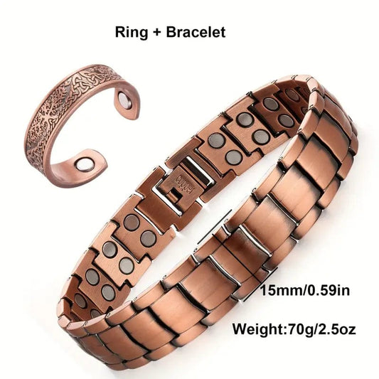 Man Up Bracelet/Ring Copper Bracelet & Ring Set