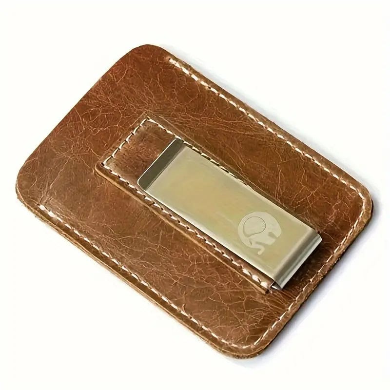 Man Up Card Holder Gold Leather Card Holder/Money Clip