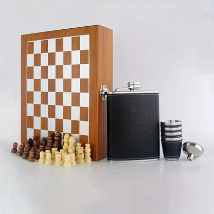 Man Up Chess Gift Set Chess Game & Drink Set