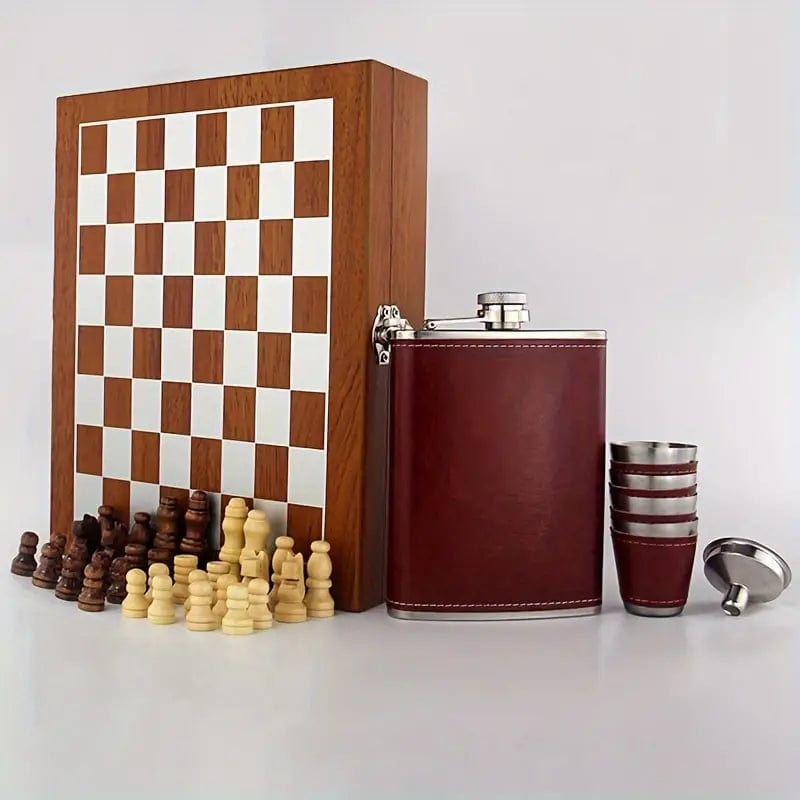 Man Up Chess Gift Set Chess Game & Drink Set