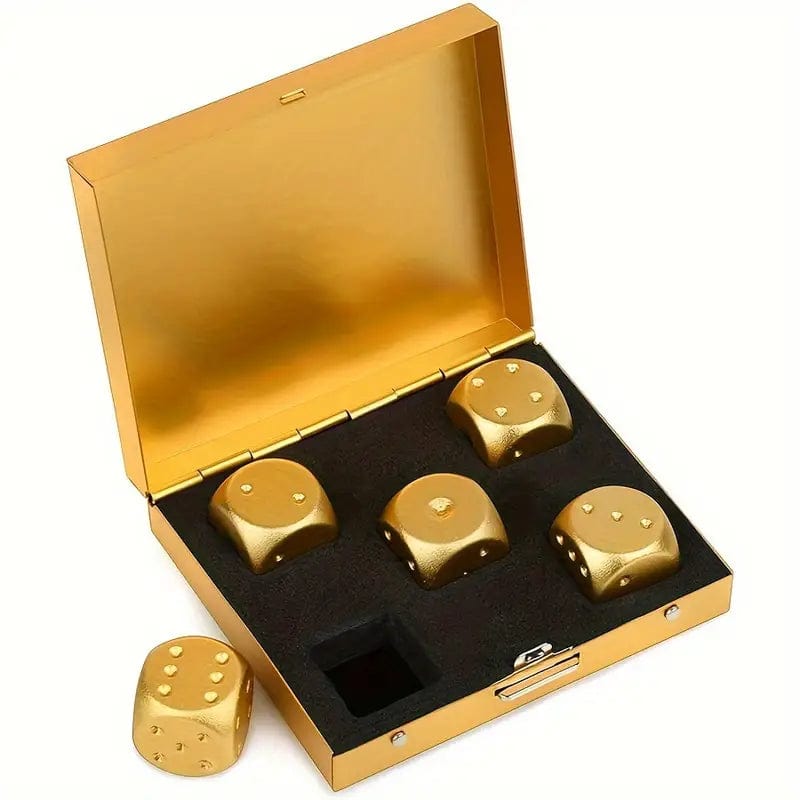 Man Up Dice Gift Set Alloy Dice Set - Gold