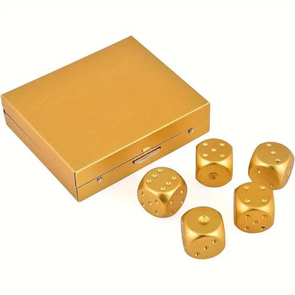 Man Up Dice Gift Set Alloy Dice Set - Gold