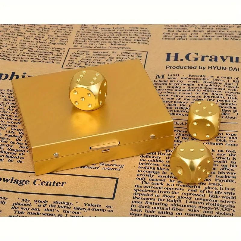 Man Up Dice Gift Set Alloy Dice Set - Gold