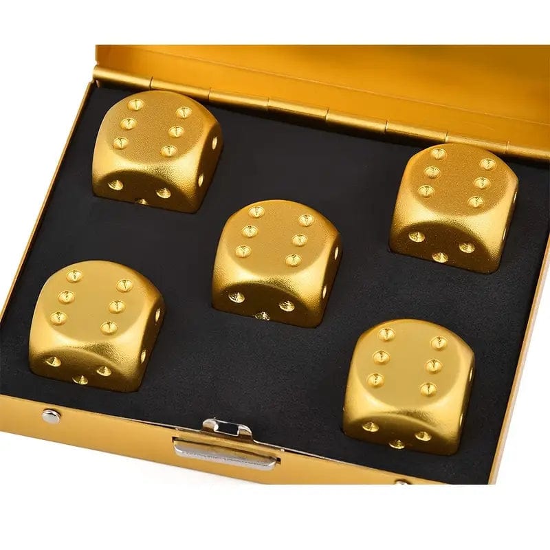 Man Up Dice Gift Set Alloy Dice Set - Gold