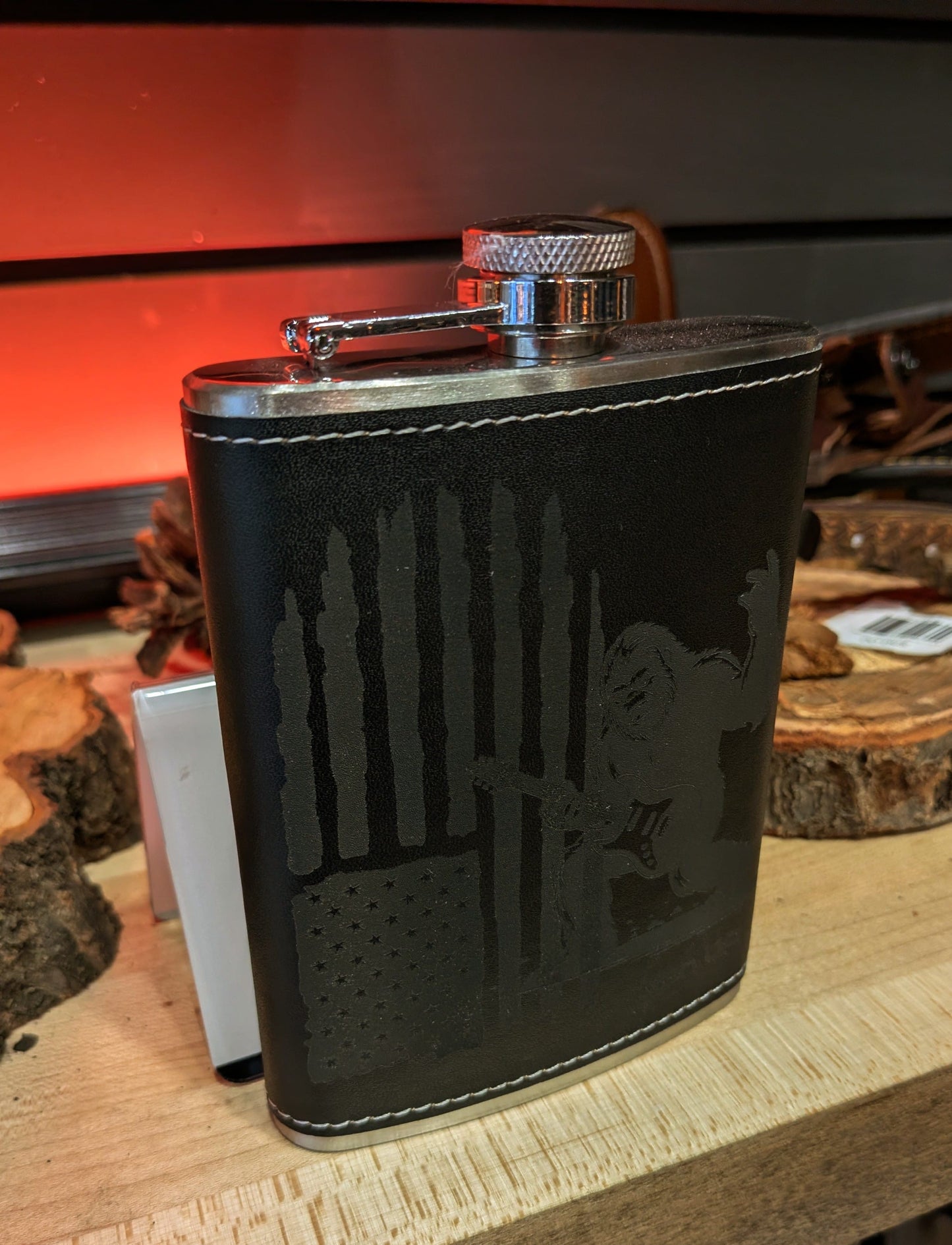 Man Up Flask Bigfoot Rocking America Flask - Man Up Flask