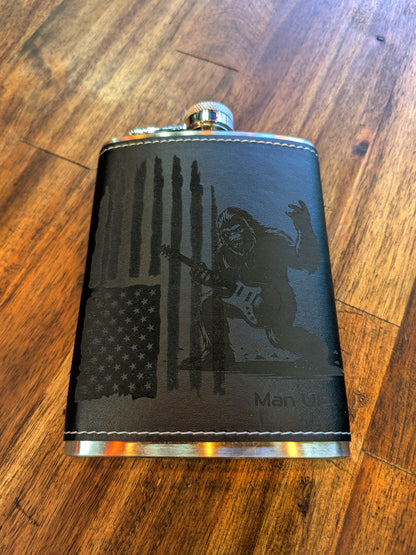Man Up Flask Bigfoot Rocking America Flask - Man Up Flask