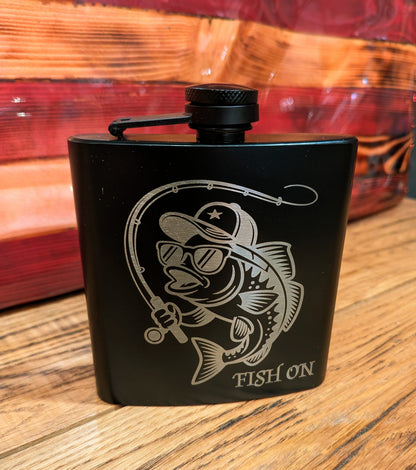 Man Up Flask Fish On - Man Up Flask