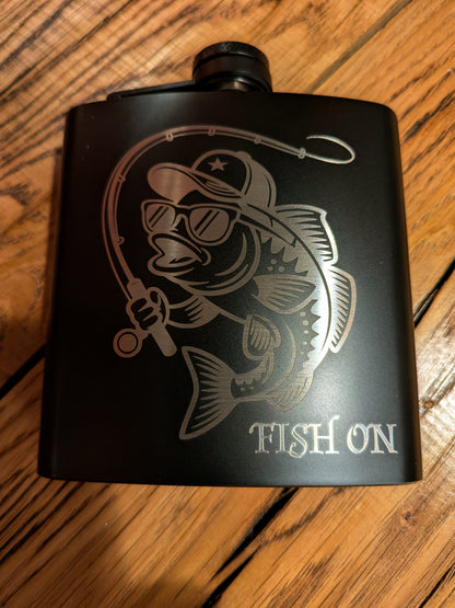 Man Up Flask Fish On - Man Up Flask