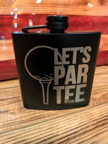 Man Up Flask Let's Par Tee - Funny Golfers Flask