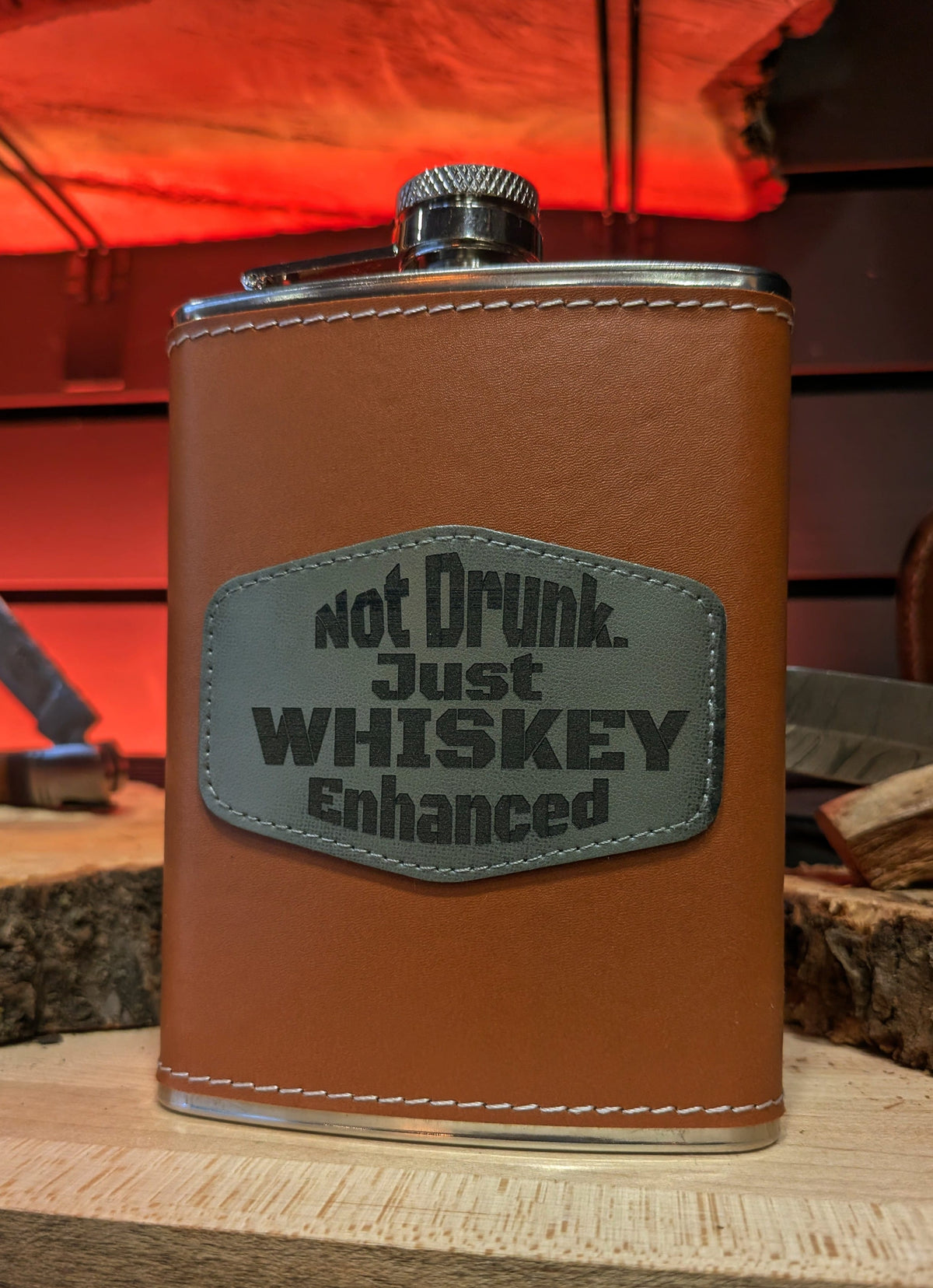 Man Up Flask Not Drunk just Whiskey Enhanced - Man Up Flask