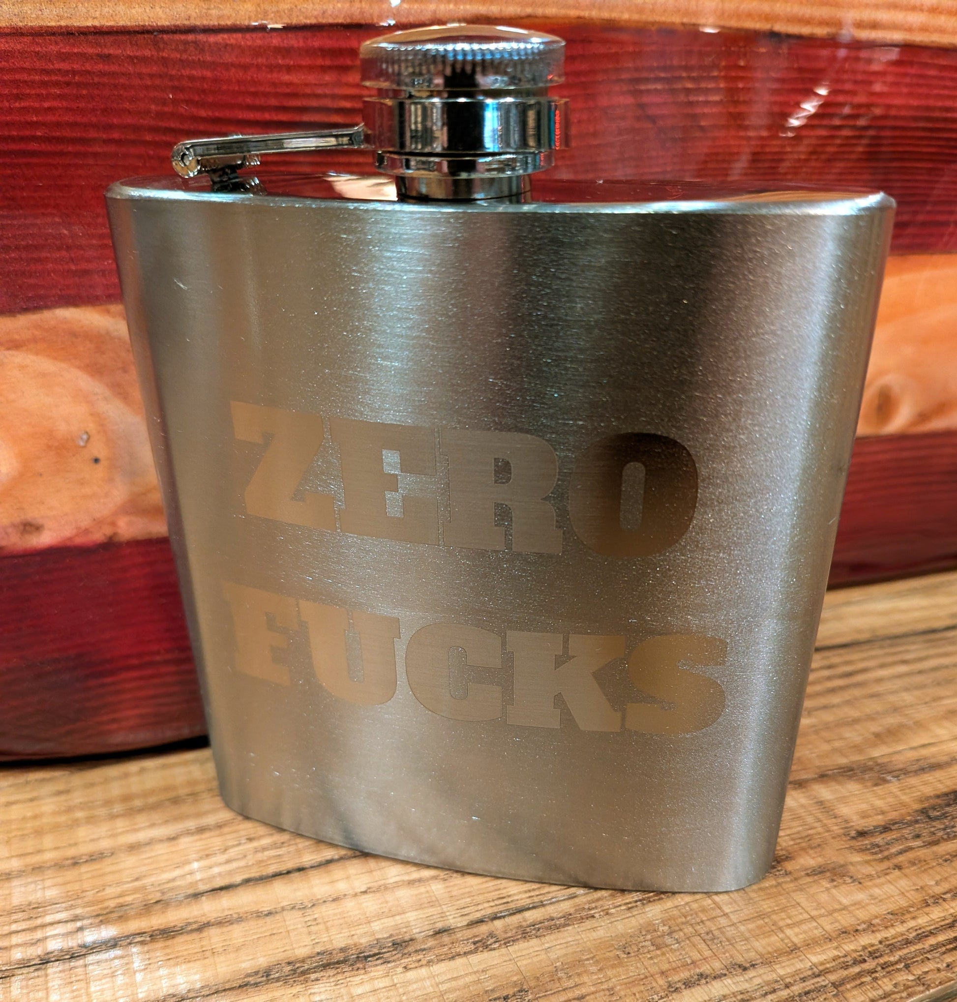 Man Up Flask Zero Fucks - 6 oz Stainless Flask - Man Up