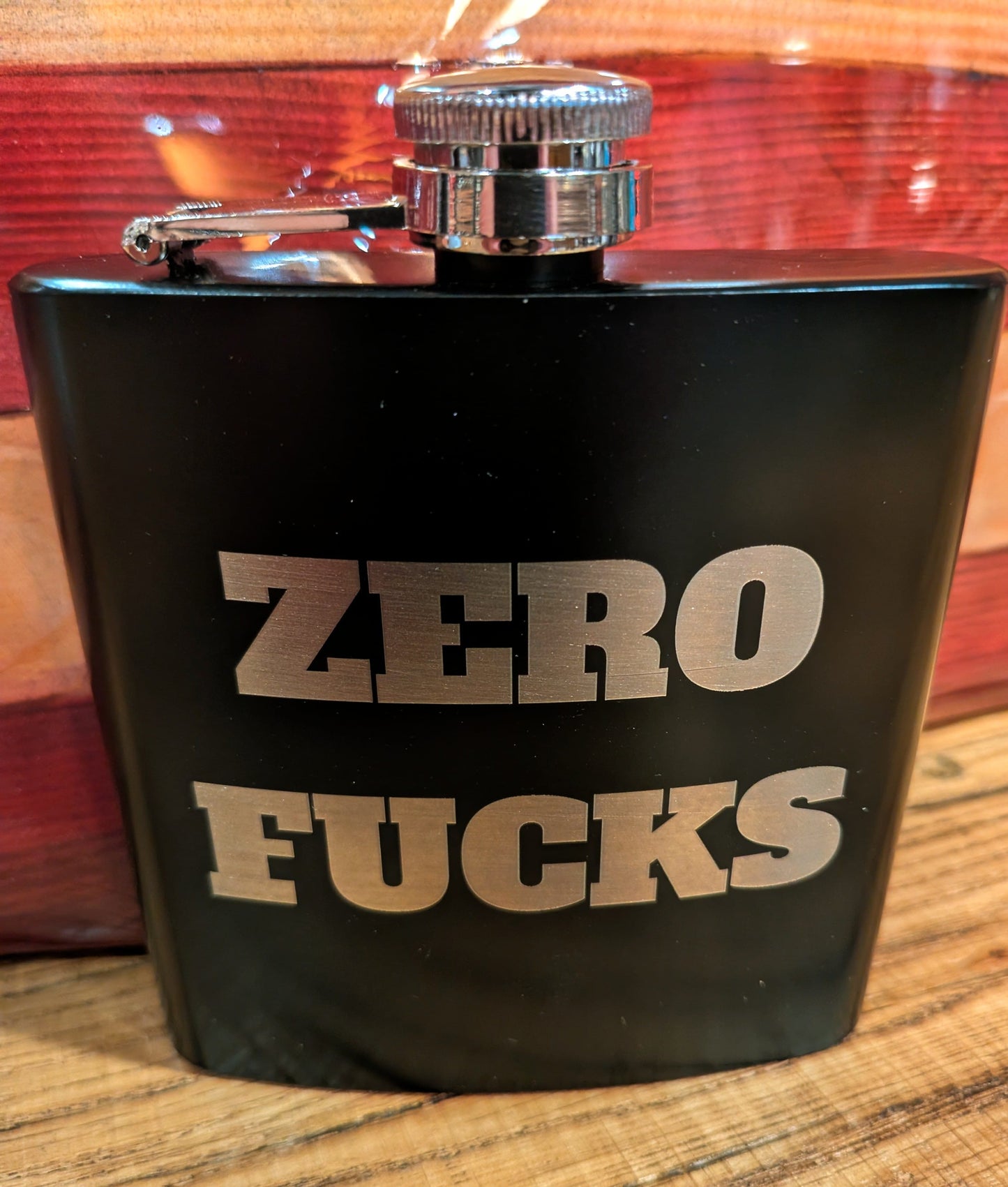 Man Up Flask Zero Fucks - Man Up Flask - 6 oz black