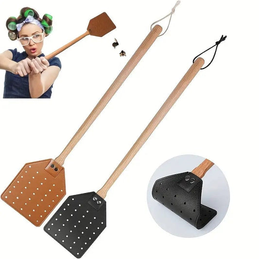 Man Up Fly Swatter Leather Fly Swatter -Blk/Brn