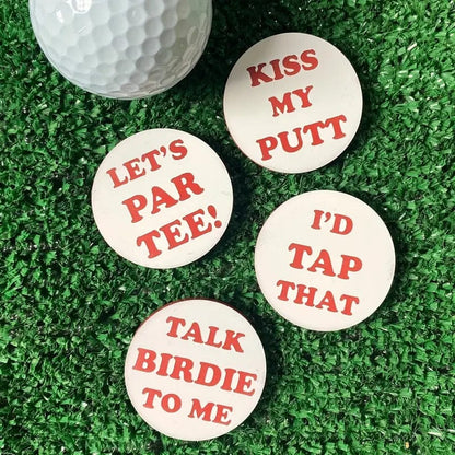 Man Up Golf Ball Markers Acrylic Golf Tee - Set of 4 - Funny Phrases