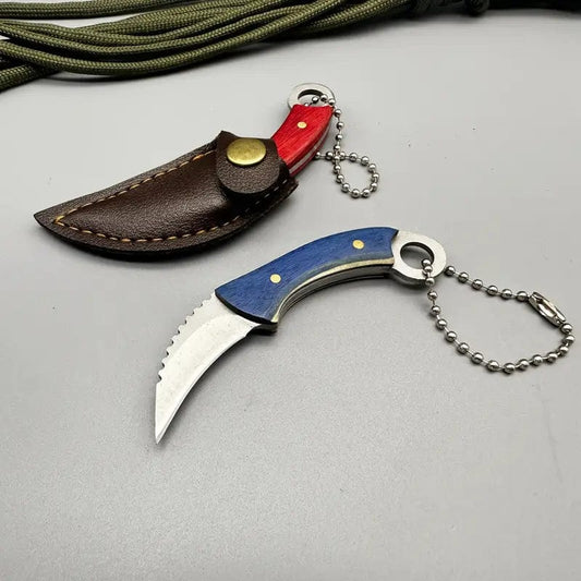 Man Up Knife Keychain Mini Wood Handle Knife Keychain