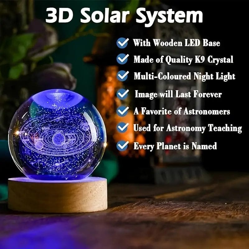 Man Up Mancave Decor 3D Solar System Crystal Ball