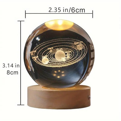 Man Up Mancave Decor 3D Solar System Crystal Ball