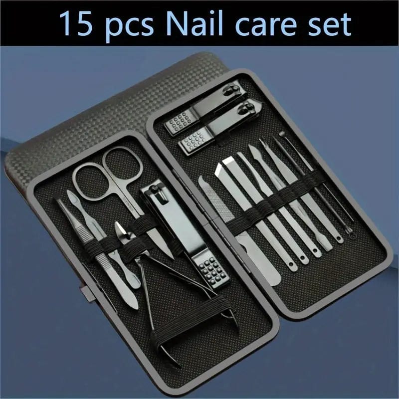 Man Up Manicure Kit 15 PC. Precision Mani/Pedi Tool Kit