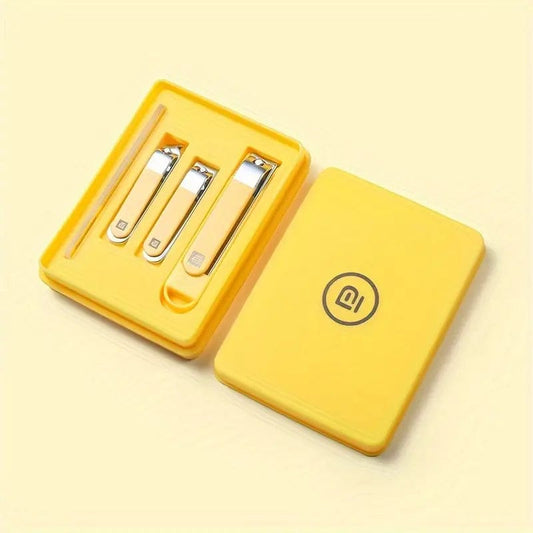 Man Up Manicure Kit 4 PC. Yellow Manicure Kit w/Box