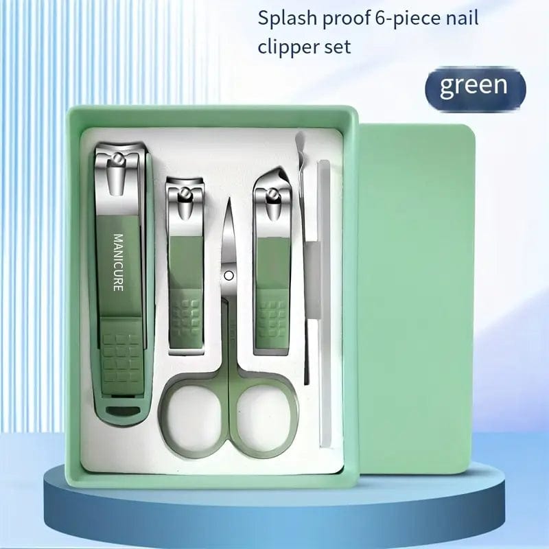 Man Up Nail Clipper Set 6 Pc. Portable Nail Clipper Set - Foam Green