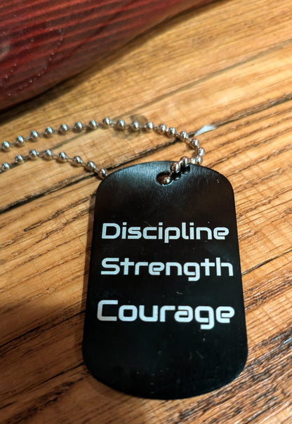 Man Up Necklace Man Up Dog Tag necklace - Discipline Strength Courage