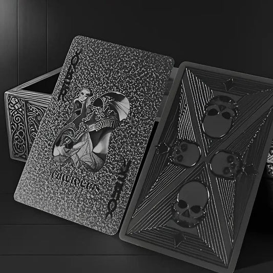 Man Up Playing Cards Black Skull - Waterproof Playing Cards