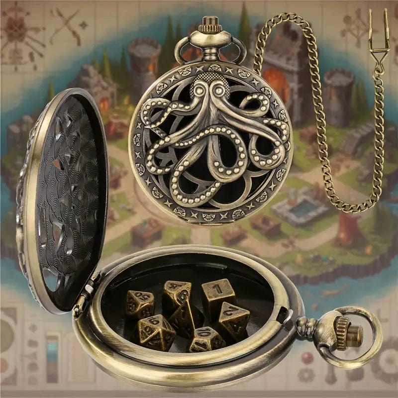 Man Up Pocket Watch Octopus Pocket Watch Case - Bronze