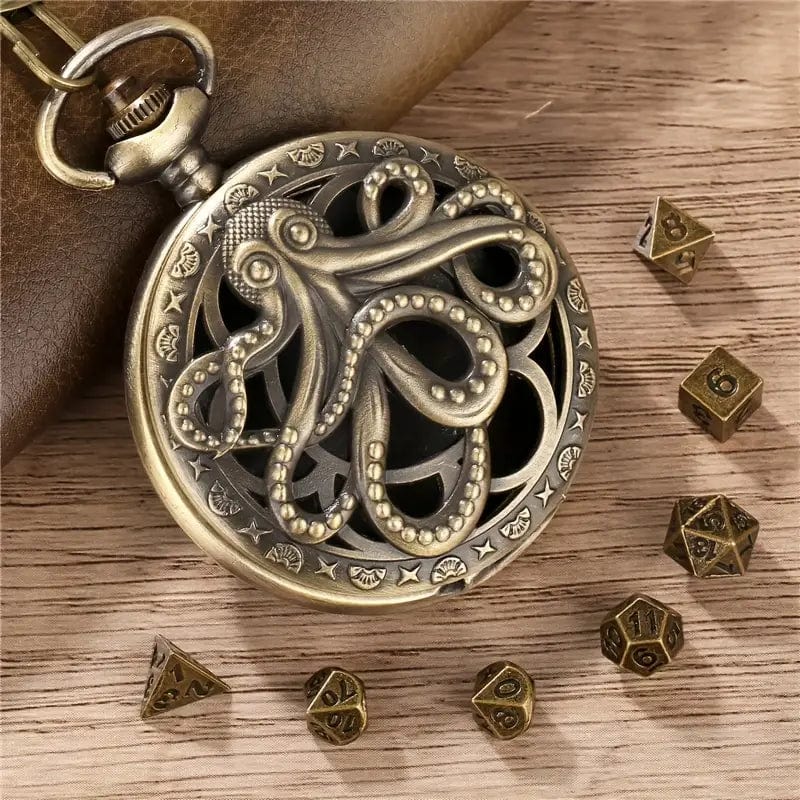 Man Up Pocket Watch Octopus Pocket Watch Case - Bronze