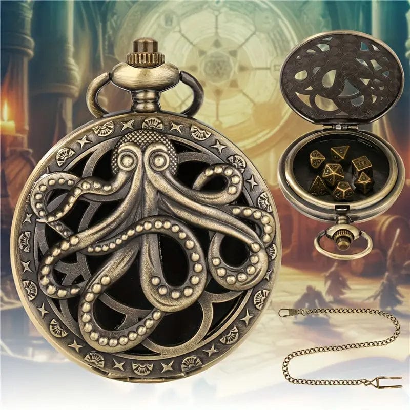 Man Up Pocket Watch Octopus Pocket Watch Case - Bronze