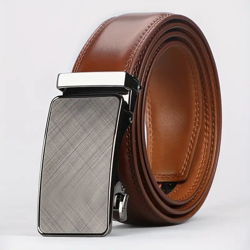 Man Up Ratchet Belt Brown Belt - Ratchet Style - Gunmetal Buckle